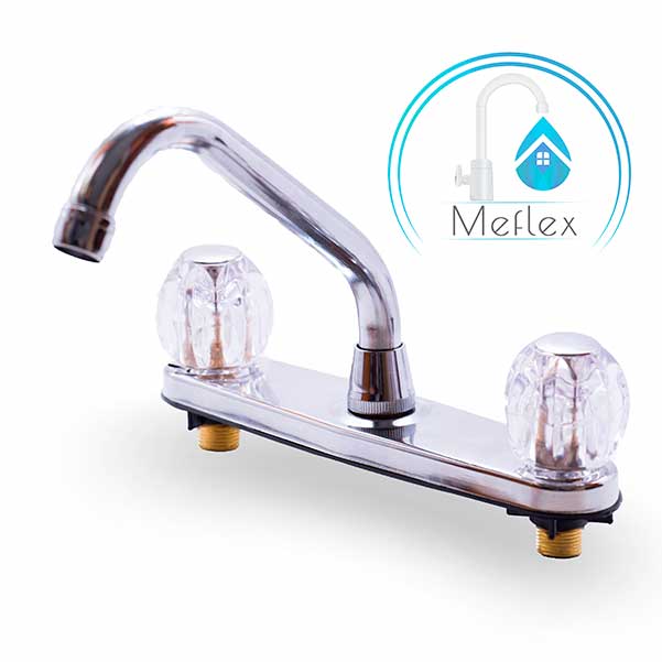 Fregadero de 8" con manillas acrilicas pico corto