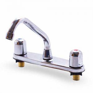 Fregadero 8" Pomo Redondo Metálico Cuello Pico Corto
