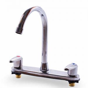 Fregadero De 8" Manillas Tipo Palanca Cuello De Cisne