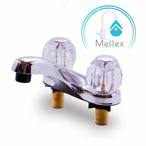 Lavamanos cromado con manillas acrilicas